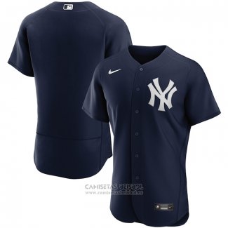 Camiseta Beisbol Hombre New York Yankees Alterno Autentico Azul