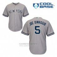 Camiseta Beisbol Hombre New York Yankees Joe Dimaggio 5 Gris Cool Base
