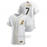 Camiseta Beisbol Hombre New York Yankees Mickey Mantle Golden Edition Autentico Blanco