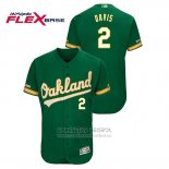 Camiseta Beisbol Hombre Oakland Athletics Khris Davis 150th Aniversario Patch Flex Base Kelly Verde