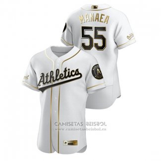 Camiseta Beisbol Hombre Oakland Athletics Sean Manaea Golden Edition Autentico Blanco