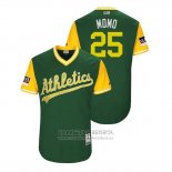 Camiseta Beisbol Hombre Oakland Athletics Stephen Piscotty 2018 LLWS Players Weekend Momo Verde