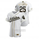 Camiseta Beisbol Hombre Oakland Athletics Stephen Piscotty Golden Edition Autentico Blanco