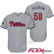 Camiseta Beisbol Hombre Philadelphia Phillies 2017 Estrellas y Rayas Jeremy Hellickson Gris Flex Base