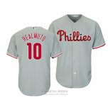 Camiseta Beisbol Hombre Philadelphia Phillies J.t. Realmuto Cool Base Segunda Gris