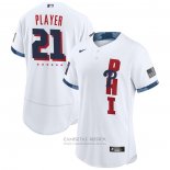 Camiseta Beisbol Hombre Philadelphia Phillies Personalizada 2021 All Star Autentico Blanco