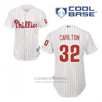 Camiseta Beisbol Hombre Philadelphia Phillies Steve Carlton 32 Blanco Primera Cool Base