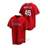 Camiseta Beisbol Hombre Philadelphia Phillies Zack Wheeler Replica Alterno Rojo