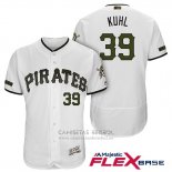 Camiseta Beisbol Hombre Pittsburgh Pirates Chad Kuhl Blanco 2018 Primera Alterno Flex Base