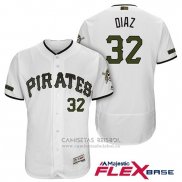 Camiseta Beisbol Hombre Pittsburgh Pirates Elias Diaz Blanco 2018 Primera Alterno Flex Base