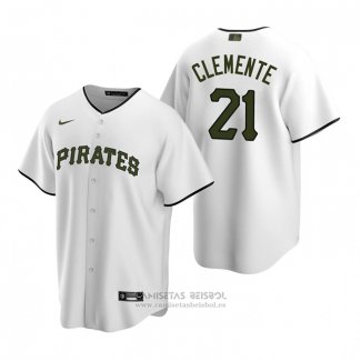 Camiseta Beisbol Hombre Pittsburgh Pirates Roberto Clemente Alterno Replica Blanco