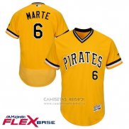 Camiseta Beisbol Hombre Pittsburgh Pirates Starling Marte Autentico Collection Oro Flex Base