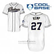 Camiseta Beisbol Hombre San Diego Padres Matt Kemp 27 Blanco Primera Cool Base