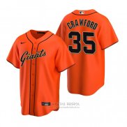 Camiseta Beisbol Hombre San Francisco Giants Brandon Crawford Replica Alterno Naranja