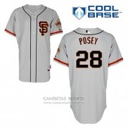 Camiseta Beisbol Hombre San Francisco Giants Buster Posey 28 Gris Alterno Cool Base