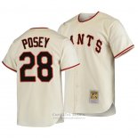 Camiseta Beisbol Hombre San Francisco Giants Buster Posey Autentico Cooperstown Collection Primera 1954 Crema