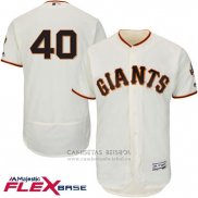 Camiseta Beisbol Hombre San Francisco Giants Madison Bumgarner Crema Flex Base Autentico Collection