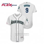 Camiseta Beisbol Hombre Seattle Mariners Dee Gordon 150th Aniversario Patch Flex Base Blanco