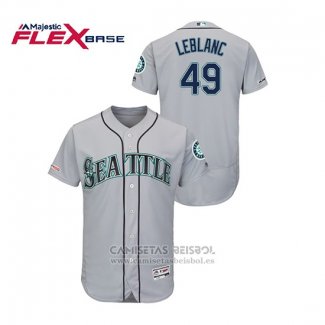 Camiseta Beisbol Hombre Seattle Mariners Wade Leblanc 150th Aniversario Patch Autentico Flex Base Gris