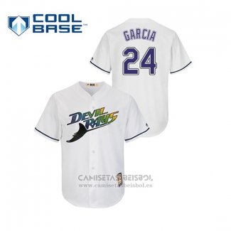 Camiseta Beisbol Hombre Tampa Bay Rays Avisail Garcia Turn Back The Clock Cool Base Blanco