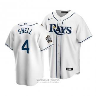 Camiseta Beisbol Hombre Tampa Bay Rays Blake Snell Replica Primera 2020 Blanco