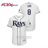 Camiseta Beisbol Hombre Tampa Bay Rays Brandon Lowe Flex Base Autentico Collezione Blanco
