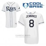 Camiseta Beisbol Hombre Tampa Bay Rays Desmond Jennings 8 Blanco Primera Cool Base