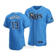 Camiseta Beisbol Hombre Tampa Bay Rays Manuel Margot Alterno Autentico 2020 Azul