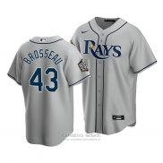 Camiseta Beisbol Hombre Tampa Bay Rays Mike Brosseau Replica Road 2020 Gris