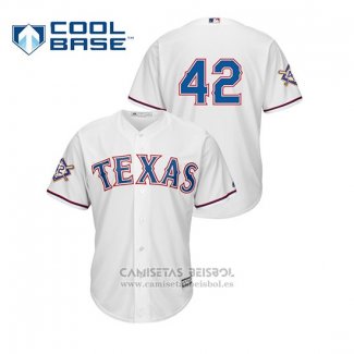 Camiseta Beisbol Hombre Texas Rangers 2019 Jackie Robinson Day Cool Base Blanco