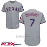 Camiseta Beisbol Hombre Texas Rangers 7 Pudge Rodriguez Gris 2017 Flex Base