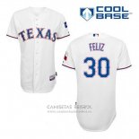 Camiseta Beisbol Hombre Texas Rangers Neftali Feliz 30 Blanco Primera Cool Base