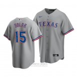 Camiseta Beisbol Hombre Texas Rangers Nick Solak Replica Road Gris