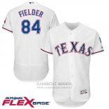 Camiseta Beisbol Hombre Texas Rangers Prince Fielder 84 Blanco Flex Base Autentico Collection Jugador