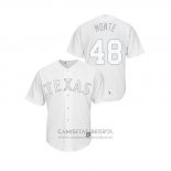 Camiseta Beisbol Hombre Texas Rangers Rafael Montero 2019 Players Weekend Replica Blanco