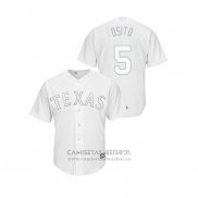 Camiseta Beisbol Hombre Texas Rangers Willie Calhoun 2019 Players Weekend Replica Blanco