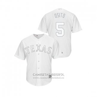 Camiseta Beisbol Hombre Texas Rangers Willie Calhoun 2019 Players Weekend Replica Blanco