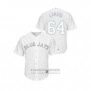 Camiseta Beisbol Hombre Toronto Blue Jays Derek Law 2019 Players Weekend Replica Blanco