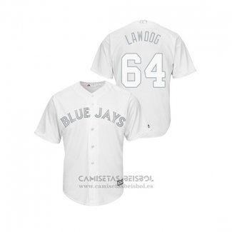 Camiseta Beisbol Hombre Toronto Blue Jays Derek Law 2019 Players Weekend Replica Blanco