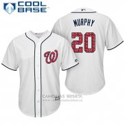 Camiseta Beisbol Hombre Washington Nationals 2017 Estrellas y Rayas Daniel Murphy Blanco Cool Base