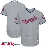 Camiseta Beisbol Hombre Washington Nationals 2017 Estrellas y Rayas Gris Flex Base