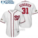 Camiseta Beisbol Hombre Washington Nationals 2017 Postemporada Max Scherzer Blanco Cool Base