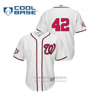 Camiseta Beisbol Hombre Washington Nationals 2019 Jackie Robinson Day Cool Base Blanco