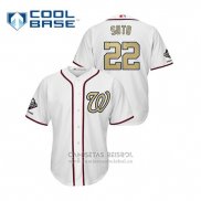 Camiseta Beisbol Hombre Washington Nationals Juan Soto 2019 Gold Program Cool Base Blanco