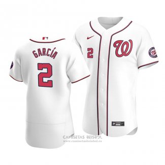 Camiseta Beisbol Hombre Washington Nationals Luis Garcia Autentico Primera Blanco