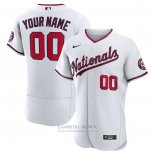 Camiseta Beisbol Hombre Washington Nationals Personalizada Autentico Blanco