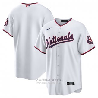 Camiseta Beisbol Hombre Washington Nationals Primera Replica Blanco