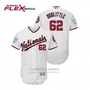Camiseta Beisbol Hombre Washington Nationals Sean Doolittle Flex Base Entrenamiento de Primavera 2019 Blanco