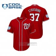 Camiseta Beisbol Hombre Washington Nationals Stephen Strasburg Cool Base Entrenamiento de Primavera 2019 Rojo