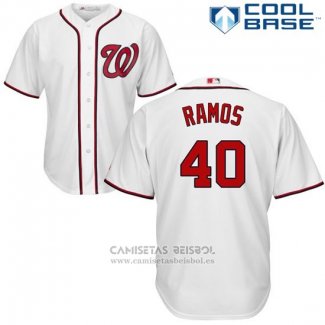 Camiseta Beisbol Hombre Washington Nationals Wilson Ramos Blanco Autentico Collection Cool Base